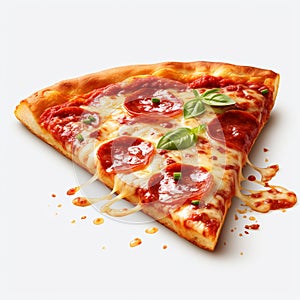 Pizza slice isolated on white background