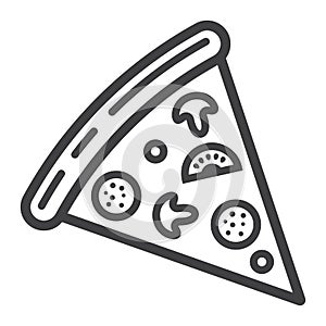 Pizza slice line icon, food and drink, fast food