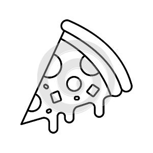 Pizza slice Line Vector Icon which can easily modify