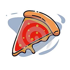 Pizza slice on white background, photo