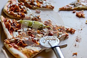 Pizza slices in a paper box