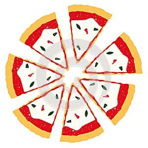 Pizza slices vector