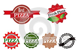 Pizza Stamps set vector