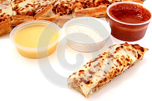 Pizza Sticks and Marinara Sauce, Garlic Sauce and Ranch Dressing