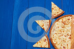 Pizza with three cheeses.