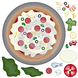 Pizza with toppings photo