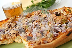 Pizza with tuna