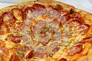 Pizza with various ingredients