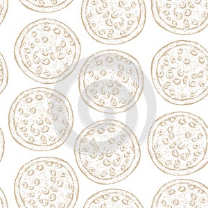 Pizza vector seamless pattern