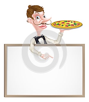 Pizza Waiter Sign