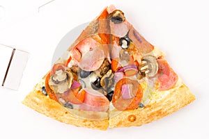 Pizza on white background