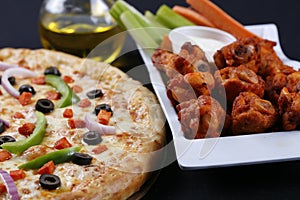 Pizza and wings