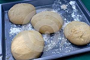 Pizzaparty - Pizza Flour Dough On A Baking Tray