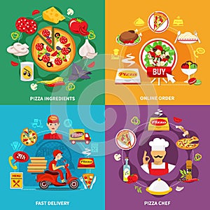 Pizzeria Flat Design Concept