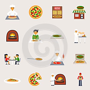 Pizzeria Icons Set