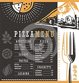 Pizzeria menu graphic design idea photo