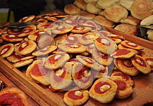pizzette (small pizza) baked food photo