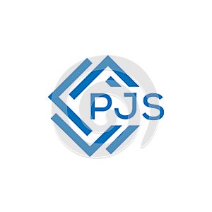 PJS letter logo design on white background. PJS creative circle letter logo