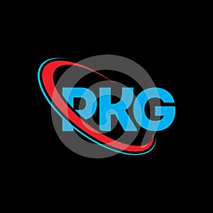 PKG logo. PKG letter. PKG letter logo design. Initials PKG logo linked with circle and uppercase monogram logo. PKG typography for