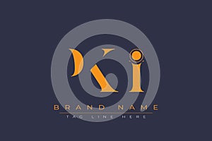 PKI abstract letter logo design