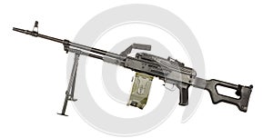 PKM machine gun on a white background. russian weapon