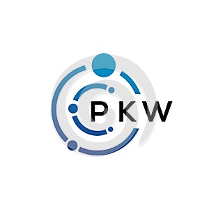 PKW letter technology logo design on white background. PKW creative initials letter IT logo concept. PKW letter design