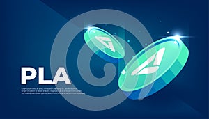 PLA coin cryptocurrency concept banner background