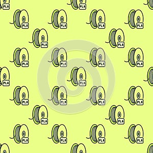 PLA Filament for 3D printer vector colored seamless pattern