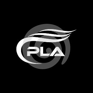 PLA letter logo design on black background.PLA creative initials letter logo concept.PLA letter design