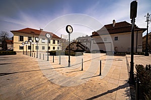 World clocks in Cracow. photo