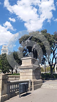 Placa catalunia barcelona statue photo