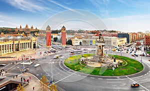 Placa De Espanya, the National Museum in Barcelona. Spain photo