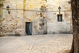 Placa de Sant Felip Neri square in Barcelona, Catalonia, Spain photo