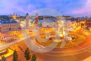 Placa Espanya in Barcelona, Catalonia, Spain