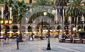 Placa Reial in Barcelona, Spain