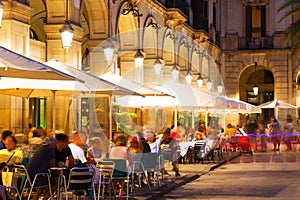 Placa Reial in night. Barcelona