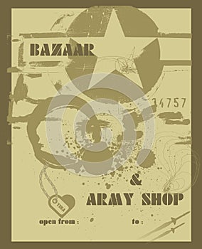Placard, army shop