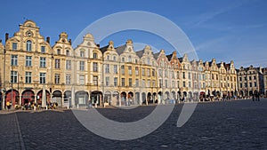 Place of Arras in France with typical houses