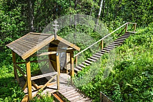 The place for bathing in the Holy Pokrovsky source.