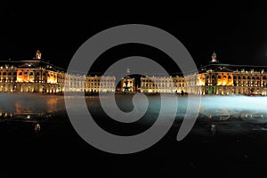 Place de la Bourse with smoke and water mirror