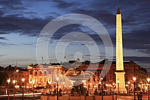 Place de la Concorde at dusk, Paris