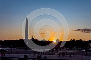 Place de la Concorde and Obelisk of Luxor at Sunset - Paris, France