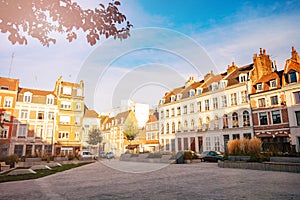 Place des Archives square in Lille downtown