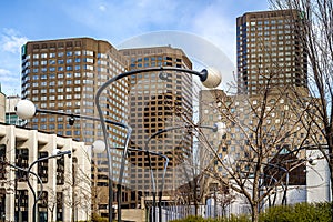 Place des Arts and Desjardins Complex in the Quartier des spectacles in Montreal