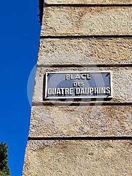 Place des Quatre Dauphins Sign France photo