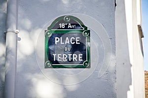 Place du Tertre street sign, Paris, France