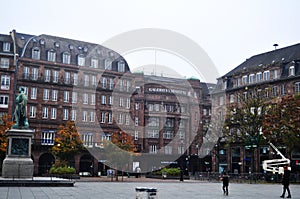 Place Kleber largest square with ancient building in old town for French people and travelers foreign travel visit relax at