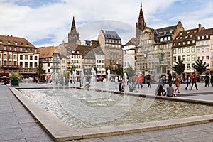 The Place Kleber in Strasbourg. Alsace, France