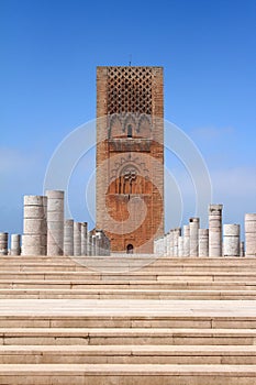 Place of the mausoleum Mohammed V, and the tower