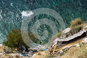 A place in the Mediterranean defaced by garbage